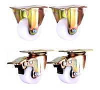 Set of 4 Heavy Duty Castors,Trolley Furniture Caster Wheels, 2"/50MM Nylon Wheels Castors, 360° Rotation,Thickened Mounting Plate,Load Capacity 600kg (Straight+Brake)