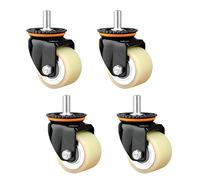 Set of 4 Heavy-Duty Lockable Swivel Casters 2" 2.5" 3" Polyurethane Wheels with M20 Threaded Stem & Brakes - No Noise, Ideal for Industrial Transport & Equipment Mobility