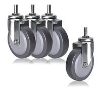 Set of 4 Heavy Duty M12×25mm Threaded Stem Casters 2" 3" 4" Dual Locking Polyurethane Wheels No Noise Ideal for Commercial & Industrial Applications