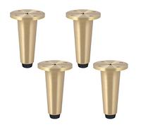 Set of 4 Heavy Duty Nordic Adjustable Bed Legs Brushed Brass Cone Furniture Legs for Armchair TV Cabinet Cupboard Dresser Supports 800kg (3.15in)
