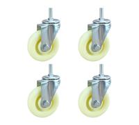 "Set of 4 Heavy-Duty Nylon Lockable Swivel Casters with M14/M16 Threaded Stem Noise-Free Industrial Wheel Casters for Smooth Indoor & Outdoor Mobility"