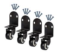 Set of 4 Heavy-Duty Replacement Swivel Casters with Brakes, L-Shaped Furniture Wheels, 120kg Load Capacity, Ideal for Beds, Planters, and Desks, 1.5” Size