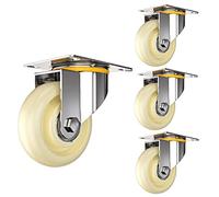 Set of 4 Heavy Duty Rubber Swivel Casters Industrial Replacement Wheels for Furniture Equipment Appliances Carts 7.6 cm Durable & Smooth Mobility