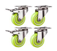 Set of 4 Heavy Duty Swivel Casters 231lb Load Capacity PU Wheels 360° Rotating Plate 304 Stainless Steel Bracket Perfect for Furniture Chairs Tables and Plants