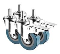 Set of 4 Heavy Duty Swivel Castors with Brake 65 75mm Silent Furniture Wheels M10 M12 No Marks Ideal for Beach Chairs 80kg Load Capacity Indoor Outdoor Use