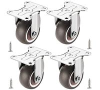 Set of 4 Heavy-Duty Swivel Furniture Wheels Small Fixed Casters with Bearings Rubber for Smooth Rolling and Easy Mobility