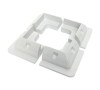 Set of 4 heavy duty white plastic corner mounting brackets for fixing solar panels to motorhomes, campervans, caravans, boats or any other roofs and flat surfaces