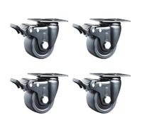 Set of 4 HeavyDuty 3Inch Plate Swivel Caster Wheels with Brake Perfect for Furniture Legs Easy Maneuverability Durable LongLasting Quality