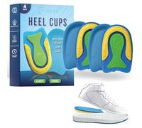 Set of 4 Heel Spur Insoles for Heel Spurs and Plantar Fasciitis Correction - Silicone Shoe Insoles for Men and Women - Gel Insoles for Spurs - Unisex (L (41-47))
