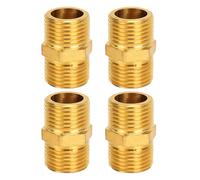 Set of 4 Hexagonal Pipe Joints Male Thread Double Nipples Pipe Coupling Set Quick Fixing for Plumbing Applications Air Pipe Connectors