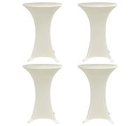 Set of 4 High Table Covers Diameter 80 cm Cream Stretch Made of Elastic Polyester with Elastic Band, Washable at 40 Degrees, Non-Slip Protective Cover for Bar Tables up to 120 cm Height, Ideal for