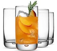 Set of 4 Highball Glasses Heavy Base Cocktail Drinking Glasses 16 oz. Glass Cups for Water, Juice, Beer and Cocktails.