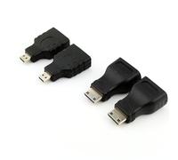 Set of 4, HMDI Adapter Set, 2 pcs Mini HMDI and 2 pcs Micro HMDI to Standard HMDI Converter, Digital Camera to TV Monitor Video Output, Compatible with Canon Nikon Olympus Ricoh Camera 4K @ 30Hz