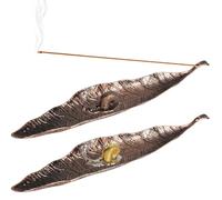 Set of 4 Incense Stick Holders, Incense Burners in the shape of Leaves and Snails for Tea Ceremony, Reading, Meditation, Yoga, Ornaments
