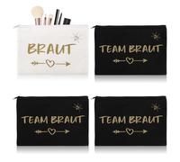 Set of 4 Jga Bag Set Team Bride Make Up Bag Set White Bridal Bag Pink Jga Accessories Women Gym Bag Team Bride 22 x 15 cm for Wedding Stag Night Party