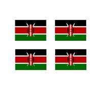 Set of 4 Kenya Flag Iron on Screen Print Transfers for Fabrics Machine Washable Kenyan Flag Patch