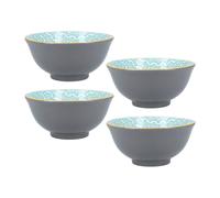 Set Of 4 Kitchencraft Grey Arched Pattern Ceramic Bowls