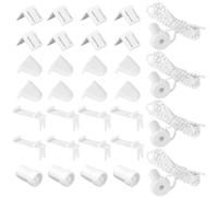 Set of 4 Klemmfix Brackets, 17 mm Replacement Parts for Windows, Clamp Support for Double Roller Blind, Roller Blind Holder, No Drilling Required, for Blackout Roller Blind, Side Pull Roller Blind