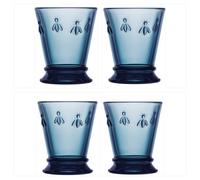 Set Of 4 La Rochère Bee Goblet - Drinking Glass - Tumbler Blue - 260ml 26cl