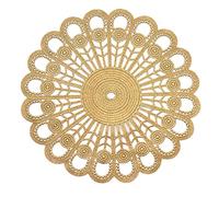 Set of 4 Lace Round Embroidered Table Runner, Handmade Laced Gold Lace Table Runner, Coasters, Crochet Lace Doilies, Placemats, Tablecloth for Kitchen, Party, Wedding Cups, Vases 26-28 cm