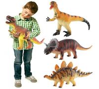 Set of 4 Large 36cm Soft Foam Rubber Stuffed Dinosaurs Play Toy Animals Figures