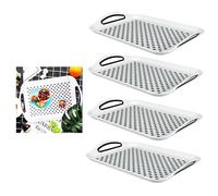 Set Of 4 Large Anti Slip Serving Trays With Rubber Grip Handles Non Slip Dinner Lap Tray 41cm x 29cm