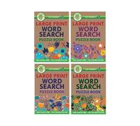 Set of 4 Large Print Recycled Word Search Puzzle Books for Adults
