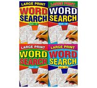 Set of 4 Large Print Word Search Books 68 Puzzles Each Travel Puzzle Pad Age 3+