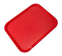 Set of 4 Large Red 45cm Plastic Food Canteen Serving Trays