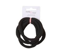 Set of 4 Large Soft Jersey Endless Hair Elastics Bobbles Bands (Black)
