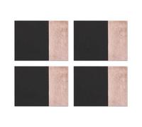 Set of 4 Leather Effect Black and Rose Gold Placemats | Geome