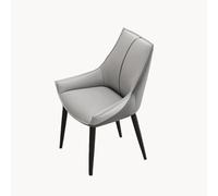 Set of 4 Leather Upholstered Chairs, Thick Padding, Metal Legs, Ideal for Kitchen, Bathroom, Living Room, Reception, Office, Stylish Dining Furniture