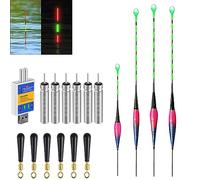 Set of 4 LED Floats Fishing with Bite Alarm, Floats Fishing with Gravity Sensing and Base, Fishing Accessories for Diving Area Fishing at the Lake, River or Pond (4-Piece Set)