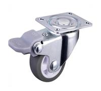 Set of 4 Lightweight TPE Casters 1"/1.25"/1.5"/2" Universal Mini Wheels with Silent Brake Perfect for Furniture DIY Projects and Home Improvement