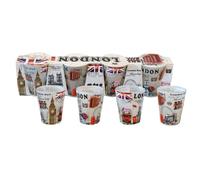 Set of 4 London Souvenir Glass Shot Glasses - Iconic UK City Landmarks, Perfect British Collectible Gift