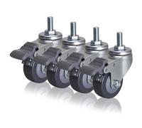 Set Of 4 M12 Threaded Stem Swivel Casters, 63mm 75mm 100mm Silent Polyurethane Wheels, Replacement Casters For Baby Bed, Cabinet, Table, Shelf, Furniture