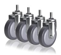 Set Of 4 M12 Threaded Stem Swivel Casters, 63mm 75mm 100mm Silent Polyurethane Wheels, Replacement Casters For Baby Bed, Cabinet, Table, Shelf, Furniture