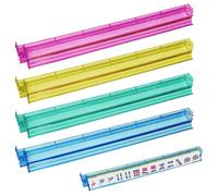 Set Of 4 Mahjong Racks And Pushers, Mah Jong Tile Rack And Pusher, Clear Multicolor Acrylic Tiles Trays, Mah Jongg Board Game Accessories, Multi-Color Modern Americans Majiang Tile Holders, 18.5"