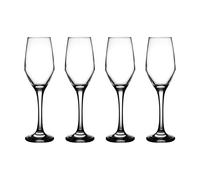 Set of 4 Majestic Champagne Flute Glasses Transparent