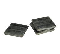 Set Of 4 Marble Coasters Square, Grey