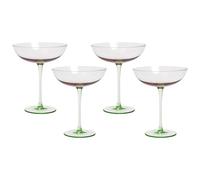 Beliani Set Of 4 Martini Glasses Diopside 250 Ml Pink