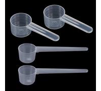 Set of 4 Measuring Spoons, Dosing Spoons Transparent with Scale 5 g and 10 g / 20 ml Scales, Measuring Spoons Gram, Scoop 5 g and 10 g / 20 ml, Dosing Spoon for Baking Cooking Coffee Washing Powder