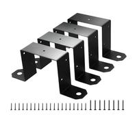 Set of 4 Metal Brackets Metal Strap Post Ties for 4x4inch Wood Posts Great for Fences and Garden Sturdy Structure Resistant Bracket