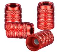 Set of 4 Metal Car Valve Caps for Toyota RAV4 2000-2026 Stable Tyre Pressure Tyre Decoration Accessories,B/Red