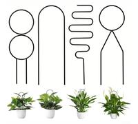Set of 4 Metal For Climbing Supports for Plants Provides Reliable Support for Vines Roses Philodendrons Jasmine and Other For Climbing Species (Black)