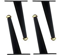 Set of 4 Metal furniture Legs, Tapered Support Legs, Adjustable Sofa Legs, Coffee Table Legs, Bed Legs, Bathroom Cabinet Leg, Black, Protect the Floor, Mute/Straight/60.5Cm