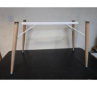 SET OF 4 METAL LEGS 65CM EACH WITH CENTRAL BAR AND SUPPORTS BROWN OAK