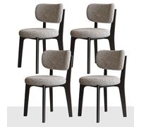 Set of 4 Mid Century Modern Velvet Dining Chairs Thick Flannel Fabric Integrated Sponge Cushion No Armrests Stylish Wood Dining Chairs for Kitchen & Dining Room