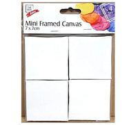 Set of 4 Mini Framed 7cm x 7cm Canvas - Square Blank Plain Stretched