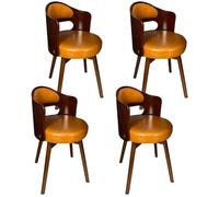 Set of 4 Modern 360° Swivel Dining Chairs Ergonomic Leather Upholstered Design for Dining Room Office Lounge or Dressing Table - Stylish Comfort & Versatility